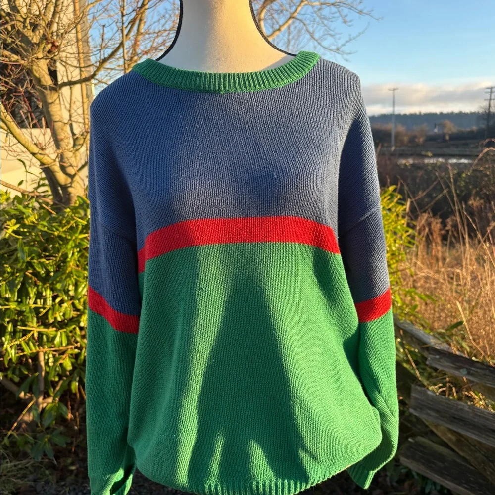 Vintage Colour Block Cotton Sweater – Made in Korea – Size S/M - Picture 2 of 7